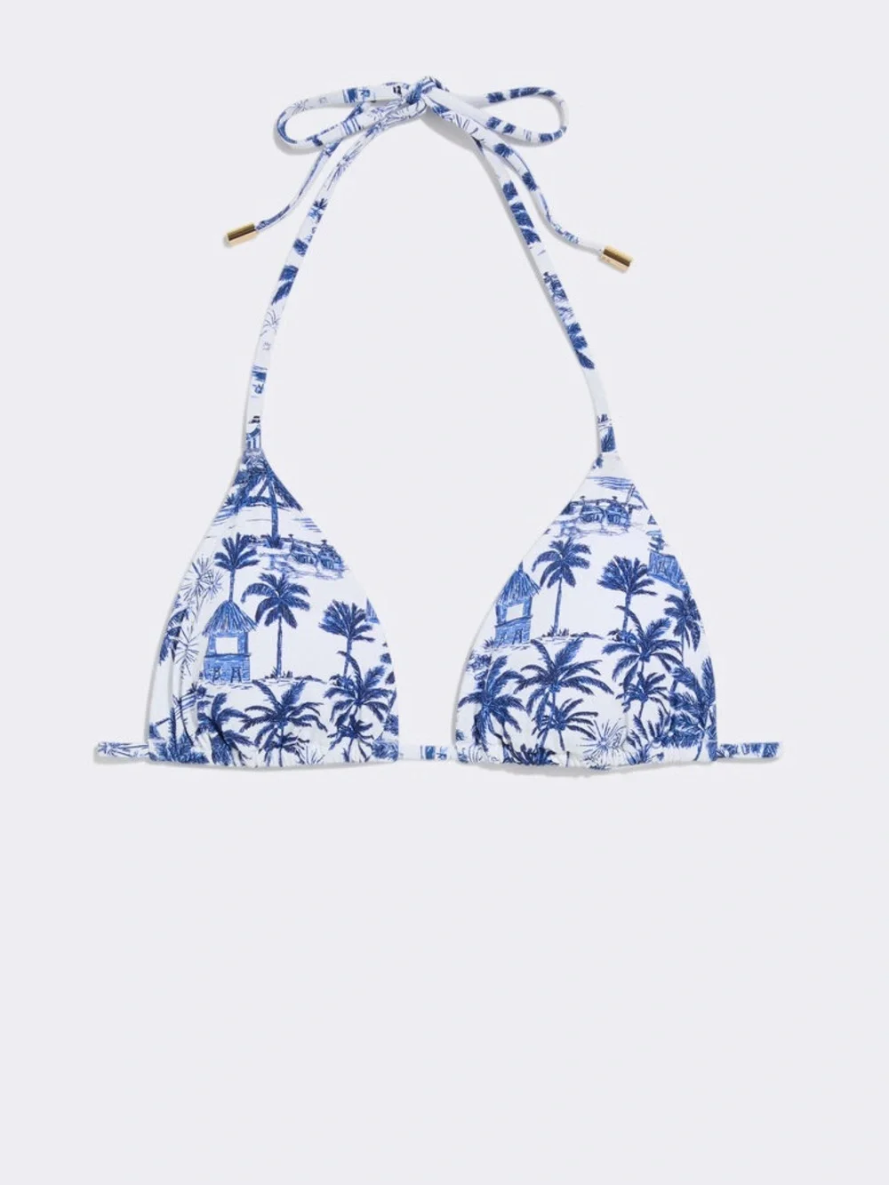 Vineyard Vines White and Blue Palm-Print Triangle Bikini set